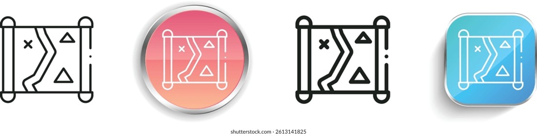 map icon. Thin Linear, Regular and Button Style Design Isolated On White Background