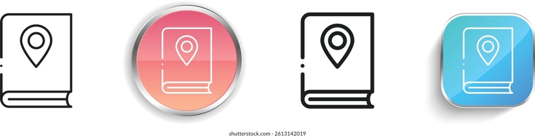 map icon. Thin Linear, Regular and Button Style Design Isolated On White Background