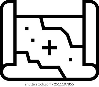 map icon. Thin linear style design isolated on white background