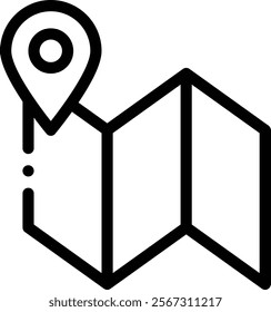 map icon. Thin Linear Style Design Isolated On White Background