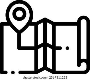 map icon. Thin Linear Style Design Isolated On White Background