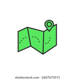map icon, track icon isolated on white background