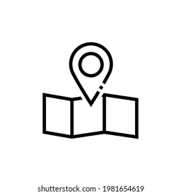 Map icon. Travel concept. Can be used for advertising and travel purposes. Vector EPS 10.