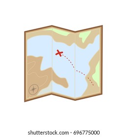 Map icon. Treasure map icon