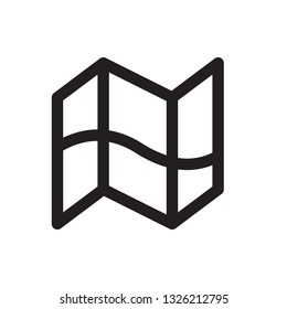 Map icon in trendy outline style design. Vector graphic illustration. Editable vector stroke. EPS 10