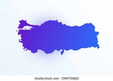 Map icon of Turkey. Colorful gradient map on light background. Modern digital graphic design. Light white backdrop vector illustration