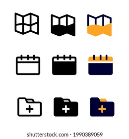 map icon, user interface vector icons set for web and mobile pixel perfect