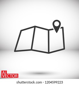 Map icon vector 10 EPS