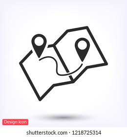 Map icon vector 10 EPS
