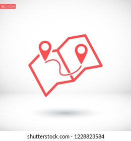 Map icon vector 10 EPS