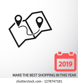 Map icon vector 10 EPS