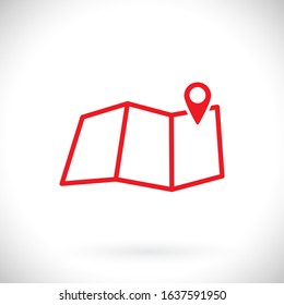 Map icon vector 10 EPS. lorem ipsum Flat Design JPG