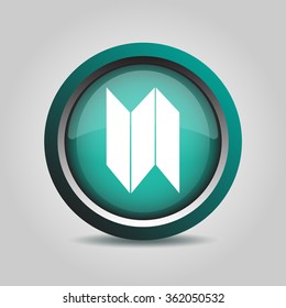 Map icon, vector button