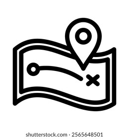 Map Icon Vector From Camping and Adventure Set