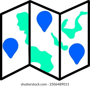 A map icon vector features a simple and clear representation of a map