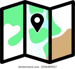 A map icon vector features a simple and clear representation of a map