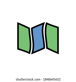 map icon. vector flat illustration