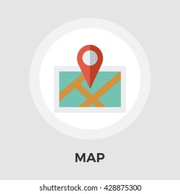 Map Icon Vector. Flat icon isolated on the white background. Editable EPS file. Vector illustration.