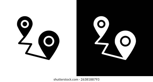 Map icon Vector in flat style. Collection silhouettes