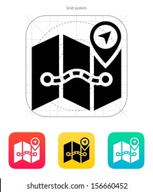 Map icon. Vector illustration.