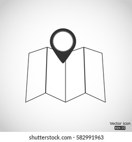 Map icon - vector  illustration
