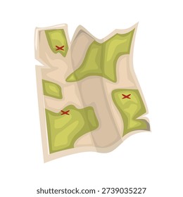 Map icon, map vector illustration, clip art map, ancient treasure map vector image
