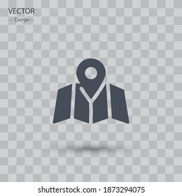 map icon. Vector illustration EPS 10.