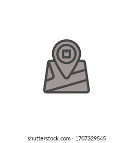 map icon vector illustration flat 
