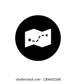 Map Icon Vector Illustration in Glyph Style for Any Purpose