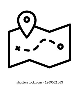 Map Icon Vector Illustration in Line Style for Any Purpose