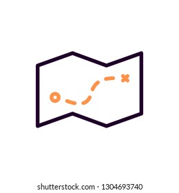 Map Icon Vector Illustration in Line Style for Any Purpose