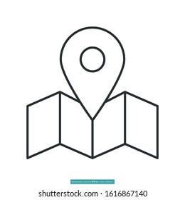 map icon vector illustration logo template for many purpose. Isolated on white background.