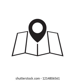 Map icon vector illustration, maps pin sign