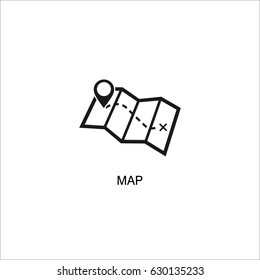 Map icon vector illustration on white background.
