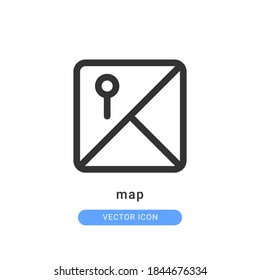 map icon vector illustration. map icon outline design.