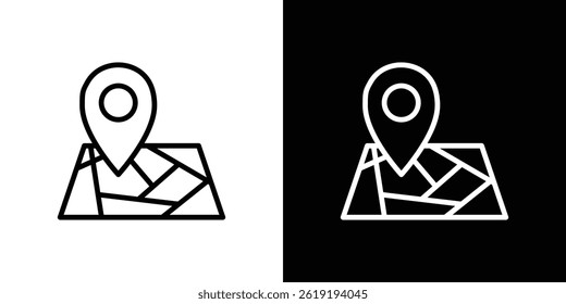 Map icon. vector illustration, pictogram isolated. editable