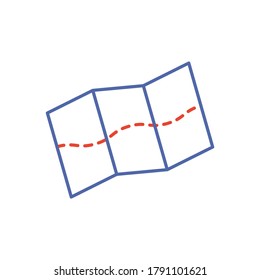 Map icon. Vector image of a location map icon. Navigation icon isolated on white. Line symbol location map marker.