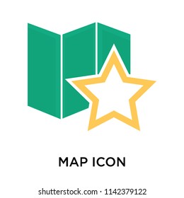 Map icon vector isolated on white background for your web and mobile app design, Map logo concept