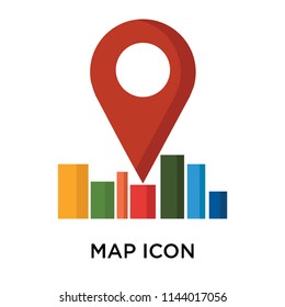 Map icon vector isolated on white background for your web and mobile app design, Map logo concept