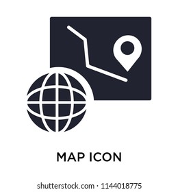 Map icon vector isolated on white background for your web and mobile app design, Map logo concept
