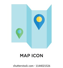 Map icon vector isolated on white background for your web and mobile app design, Map logo concept