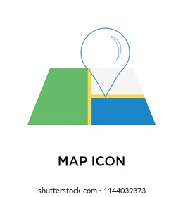 Map icon vector isolated on white background for your web and mobile app design, Map logo concept