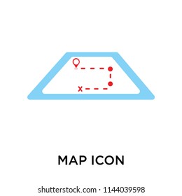 Map icon vector isolated on white background for your web and mobile app design, Map logo concept
