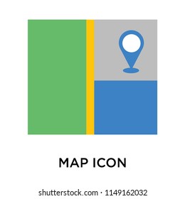 Map icon vector isolated on white background for your web and mobile app design, Map logo concept