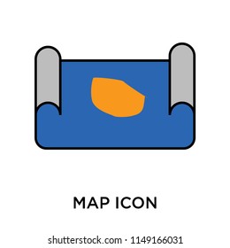 Map icon vector isolated on white background for your web and mobile app design, Map logo concept