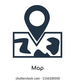 Map icon vector isolated on white background. thin symbols or lined elements in outline style