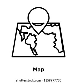 Map icon vector isolated on white background, Map transparent sign , line or linear sign, element design in outline style