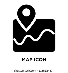 Map icon vector isolated on white background, Map transparent sign , dark pictogram