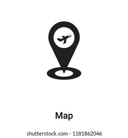 Map icon vector isolated on white background, logo concept of Map sign on transparent background, filled black symbol