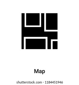 Map icon vector isolated on white background, logo concept of Map sign on transparent background, filled black symbol